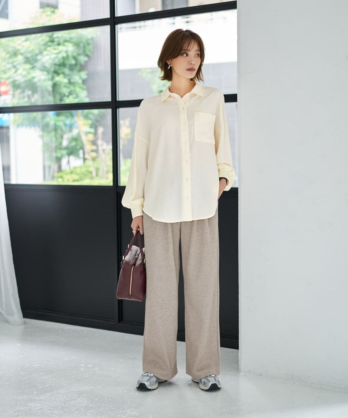 着用イメージ 167cm ライトベージュ