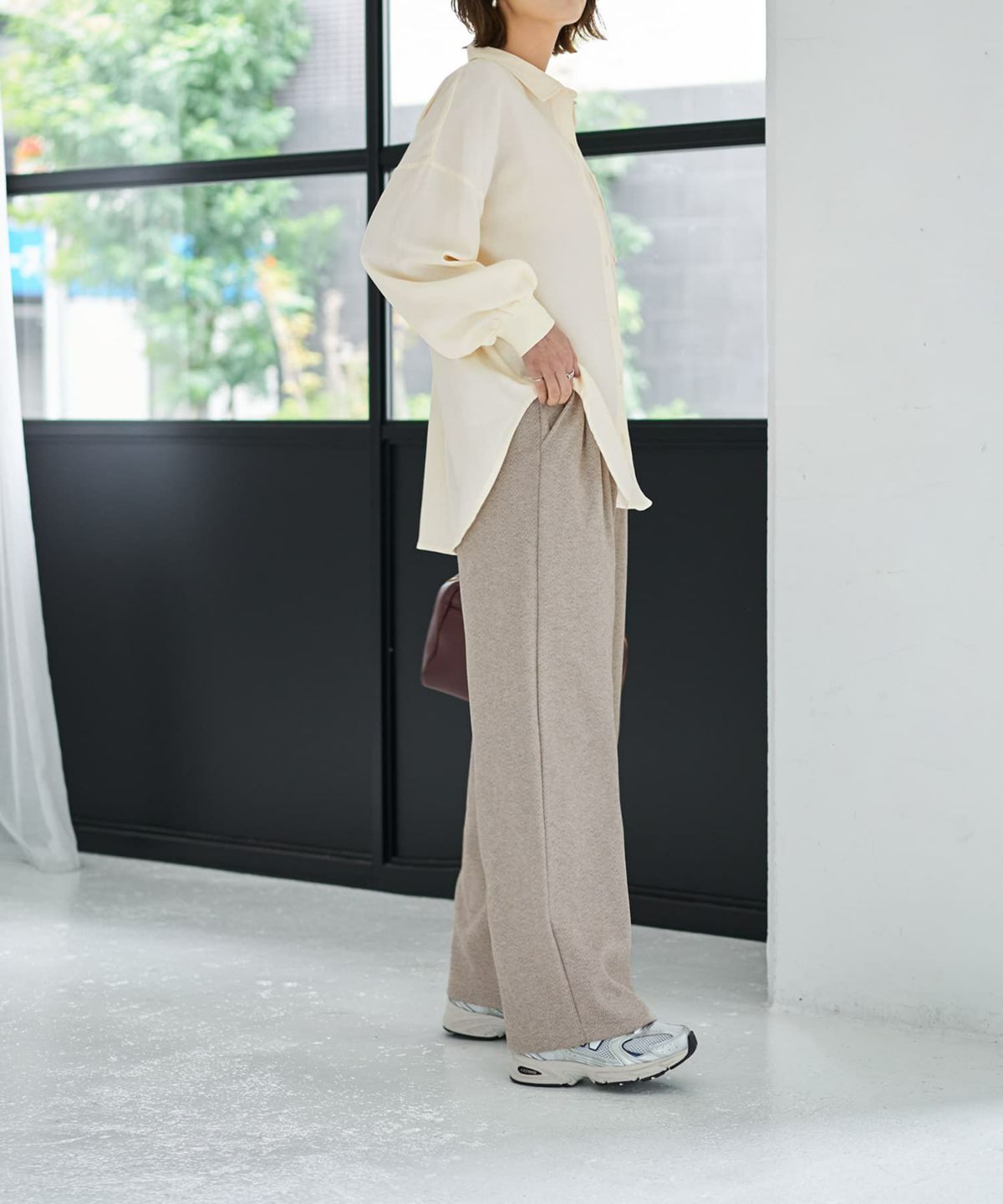 着用イメージ 167cm ライトベージュ