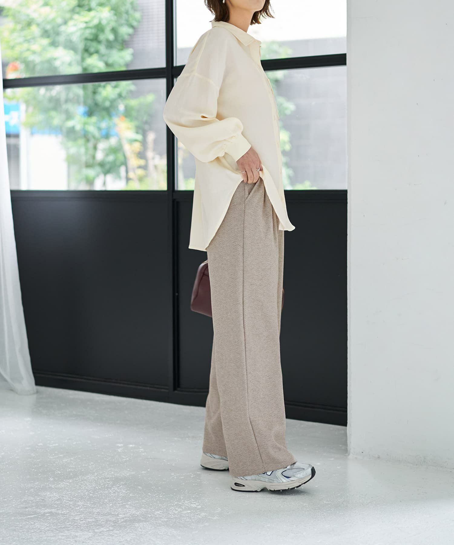 着用イメージ 167cm ライトベージュ