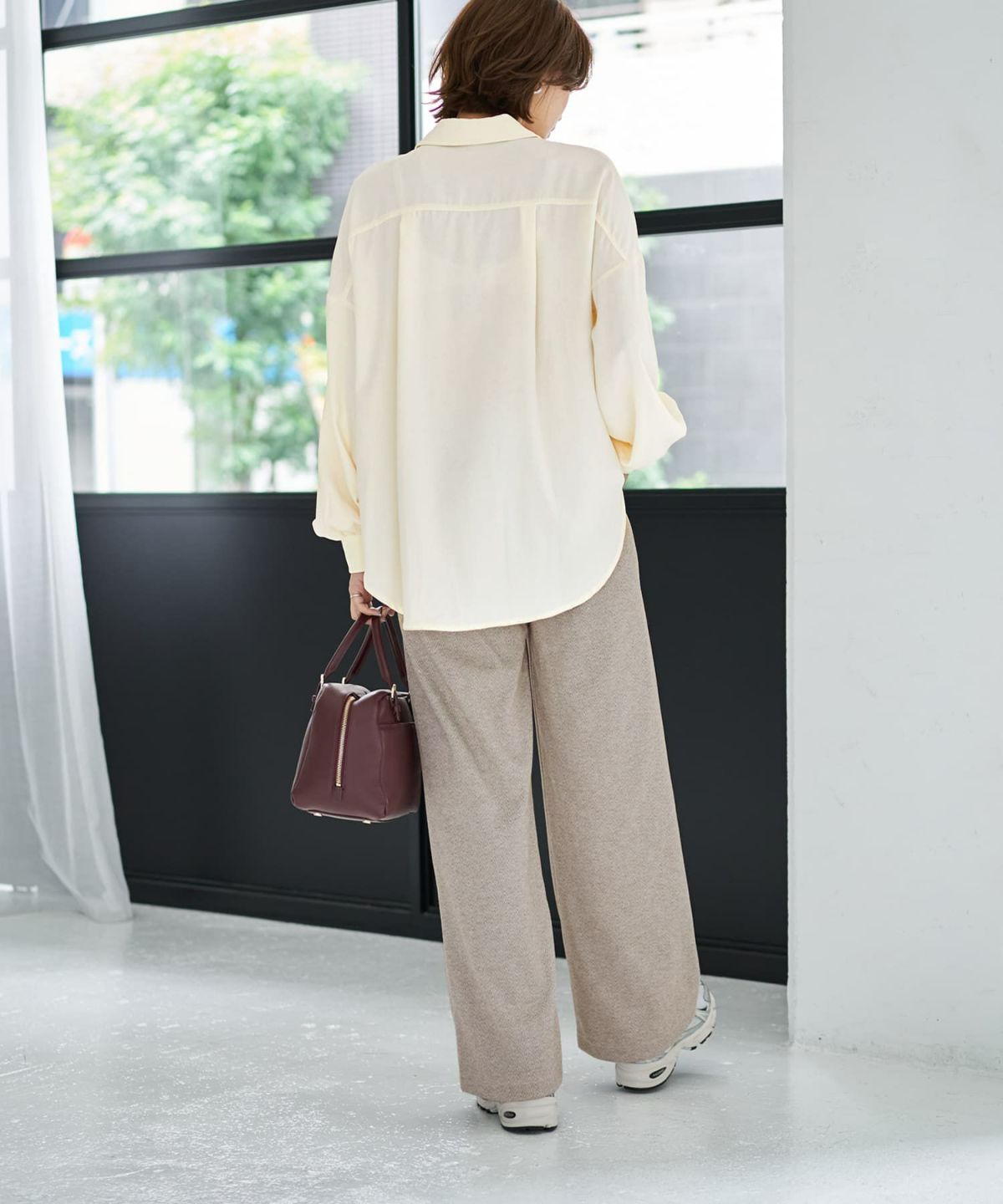 着用イメージ 167cm ライトベージュ