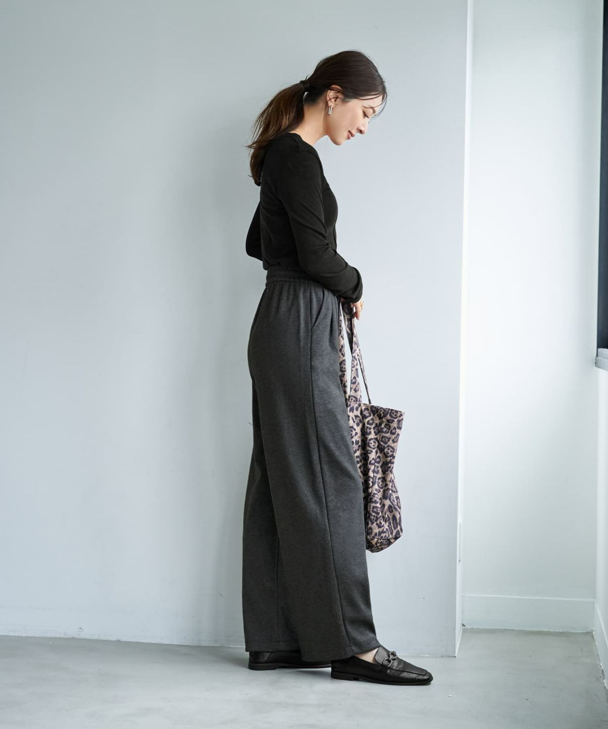 着用イメージ 166cm チャコール