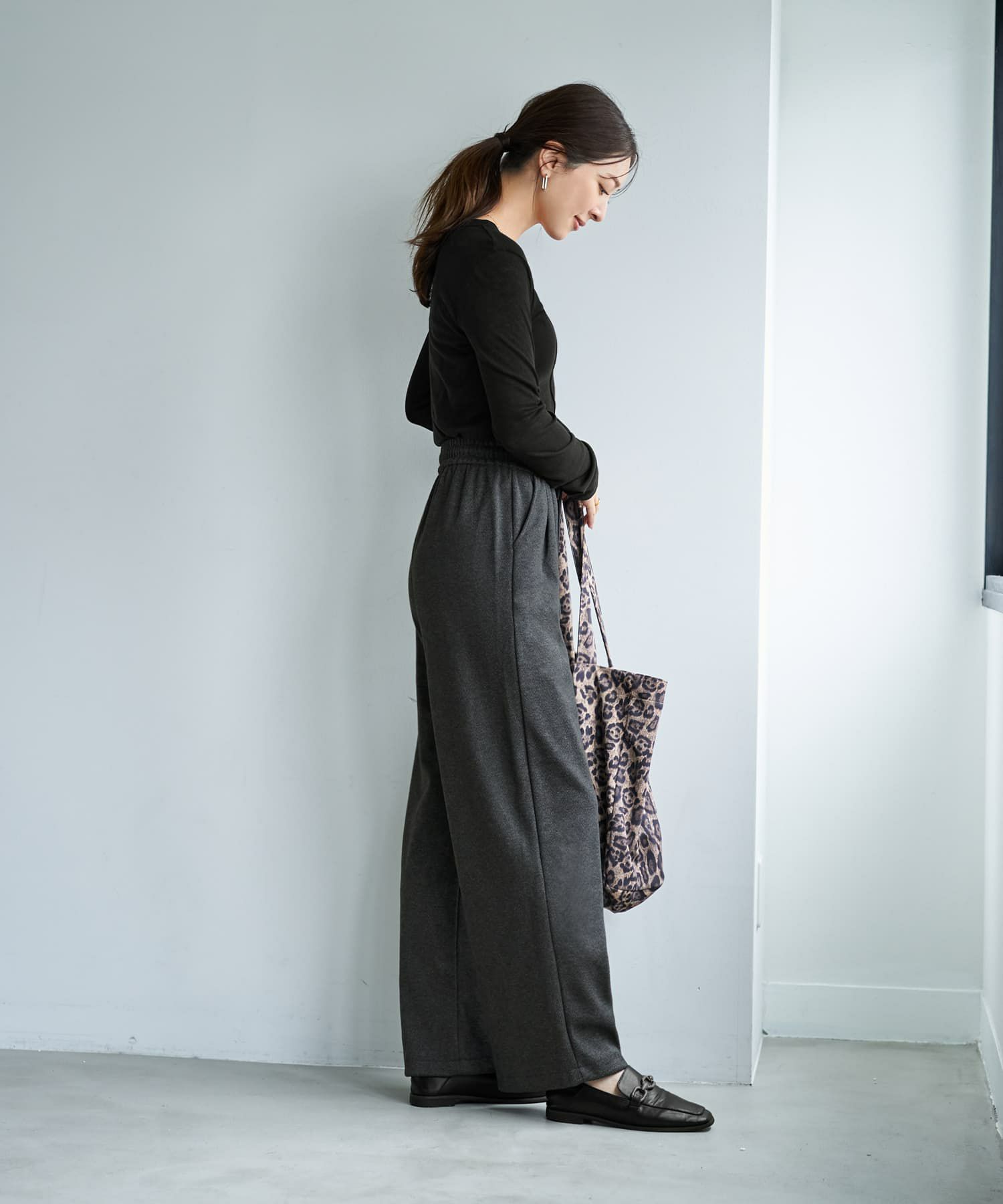 着用イメージ 166cm チャコール