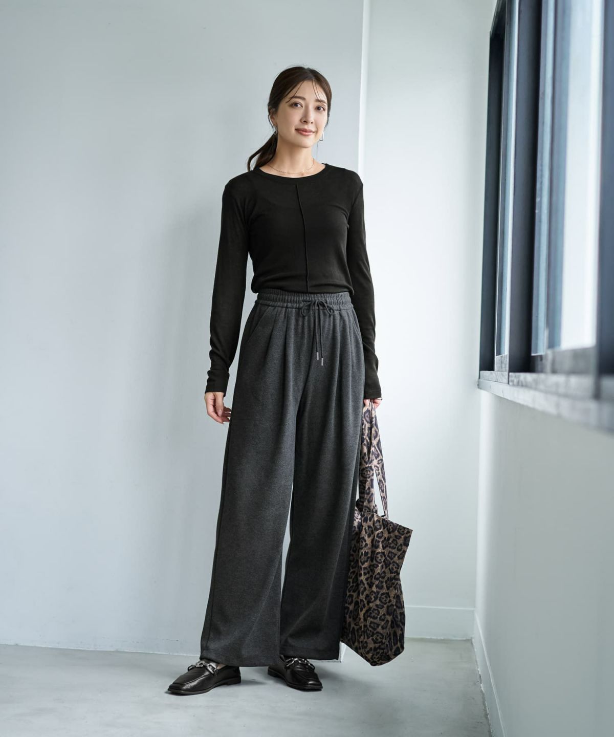 着用イメージ 166cm チャコール