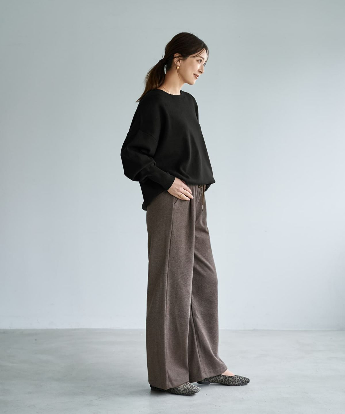 着用イメージ 166cm ブラウン