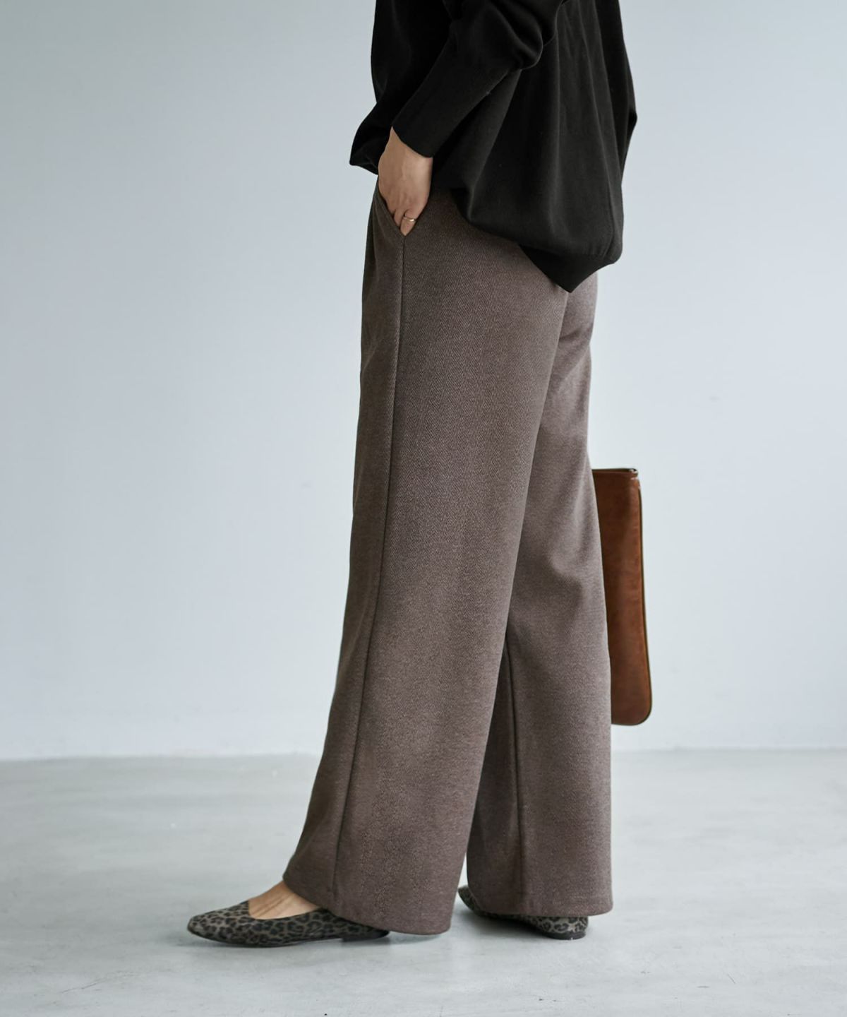 着用イメージ 166cm ブラウン