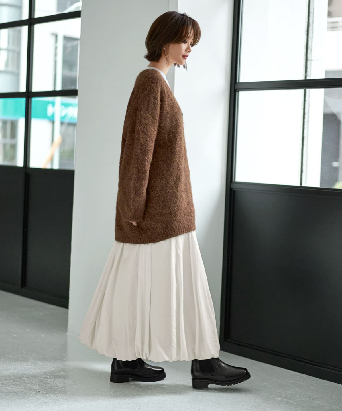 着用イメージ 167cm ブラウンミックス