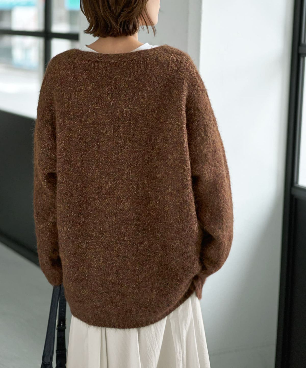 着用イメージ 167cm ブラウンミックス