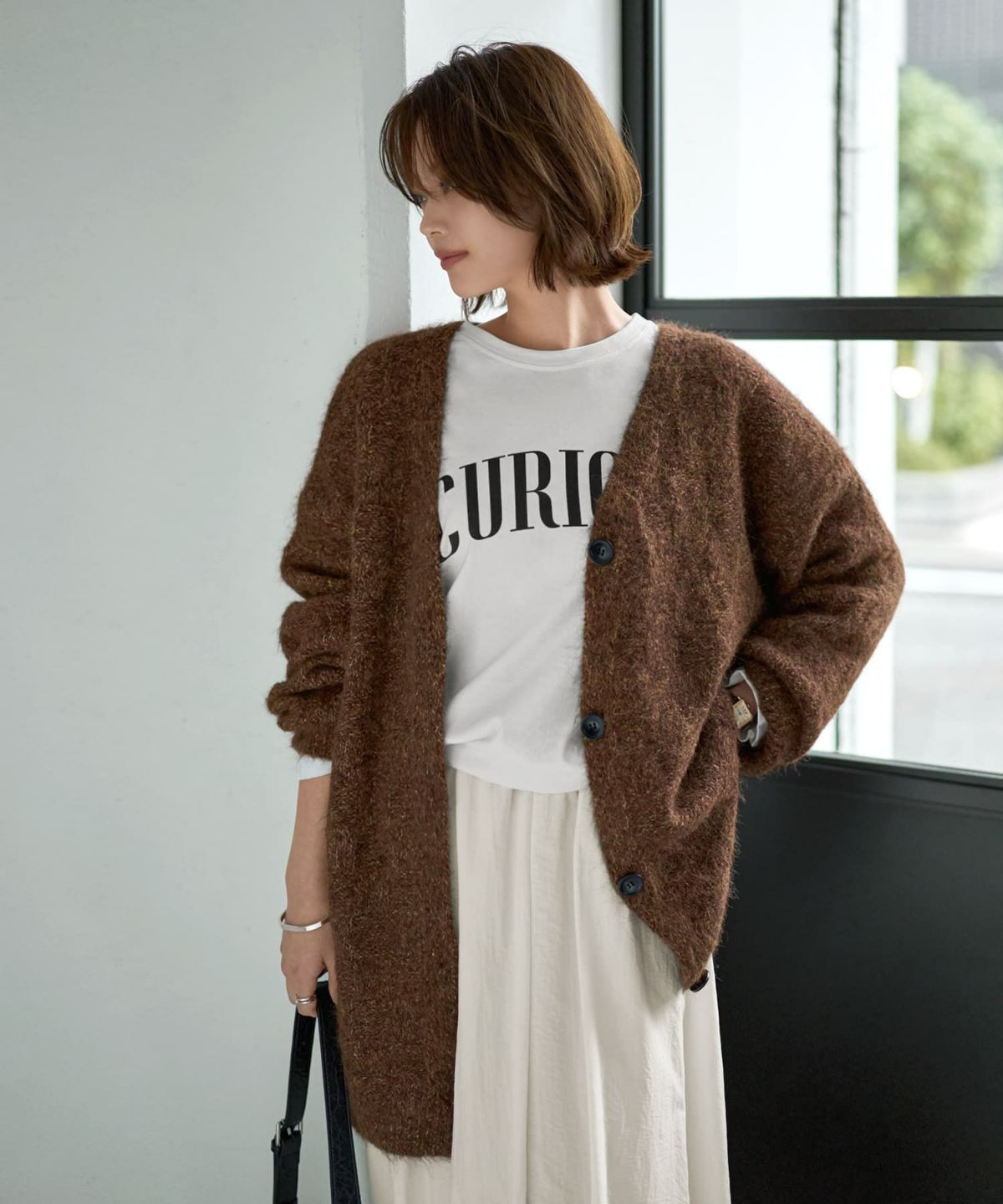 着用イメージ 167cm ブラウンミックス