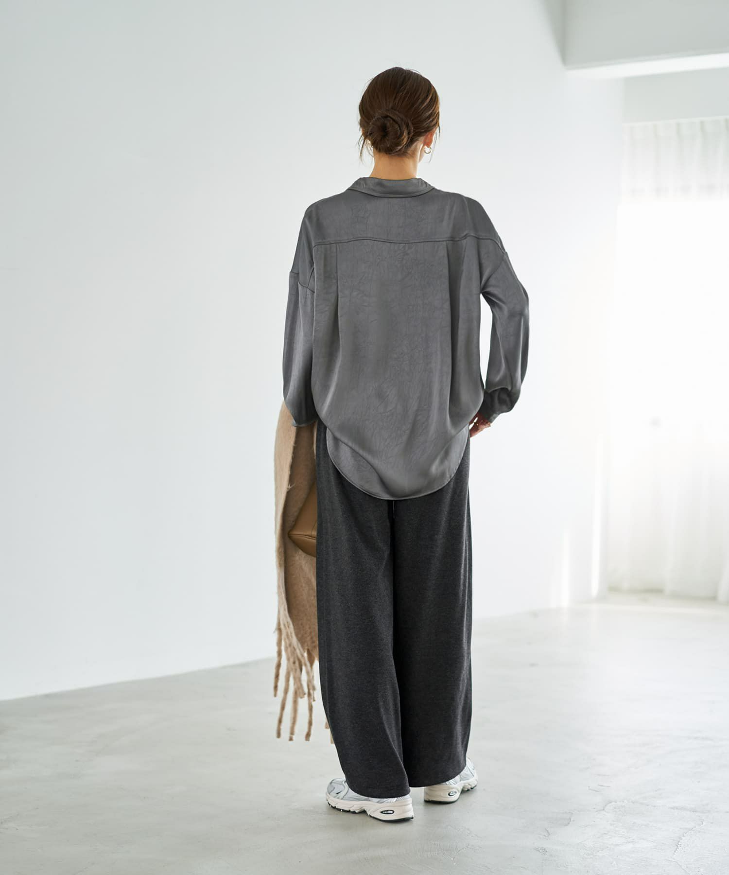 着用イメージ 167cm グレー