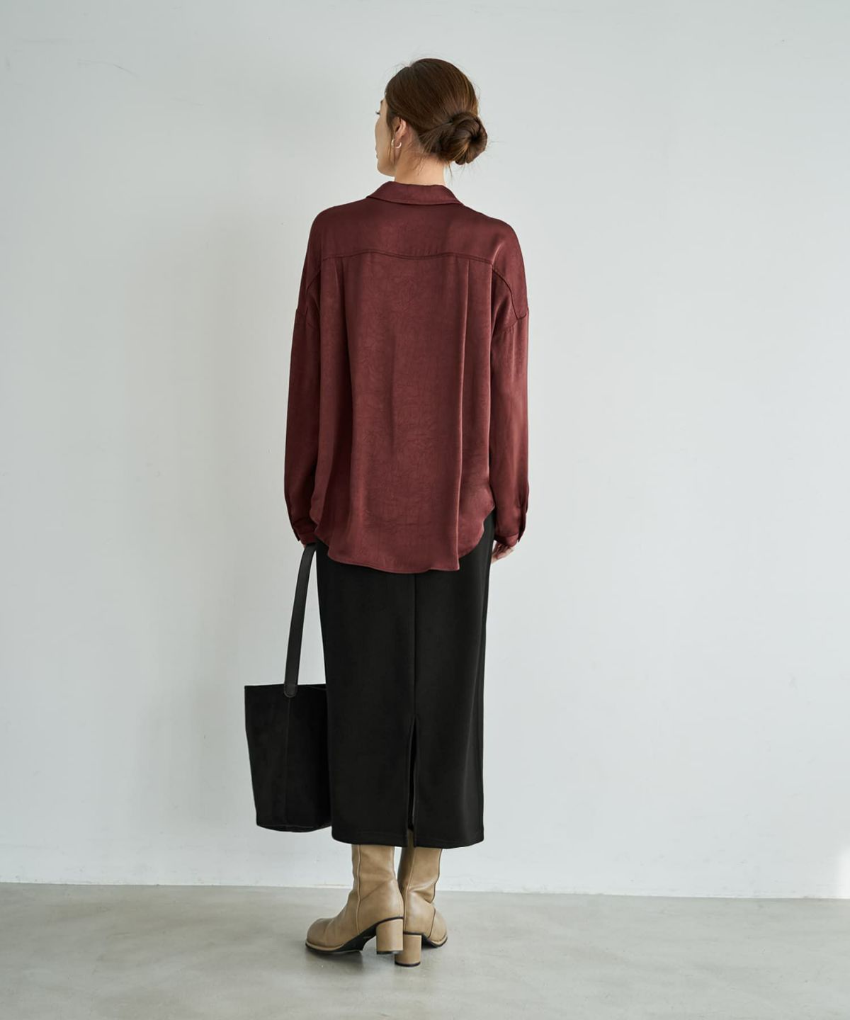 着用イメージ 167cm バーガンディ