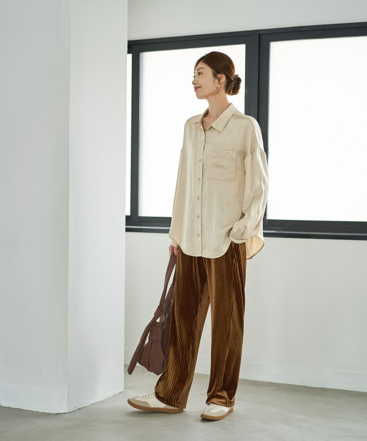 着用イメージ 167cm ライトベージュ