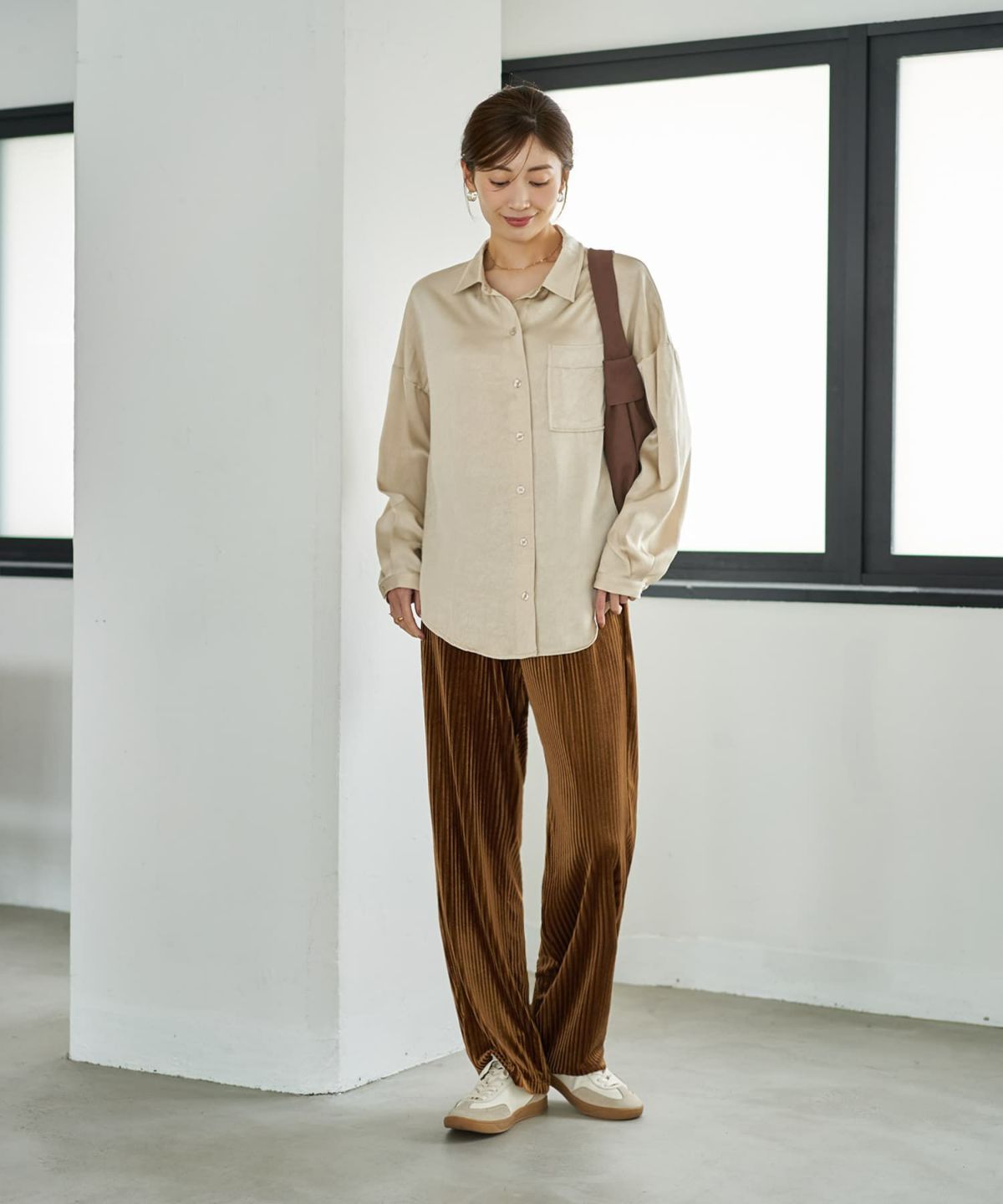 着用イメージ 167cm ライトベージュ