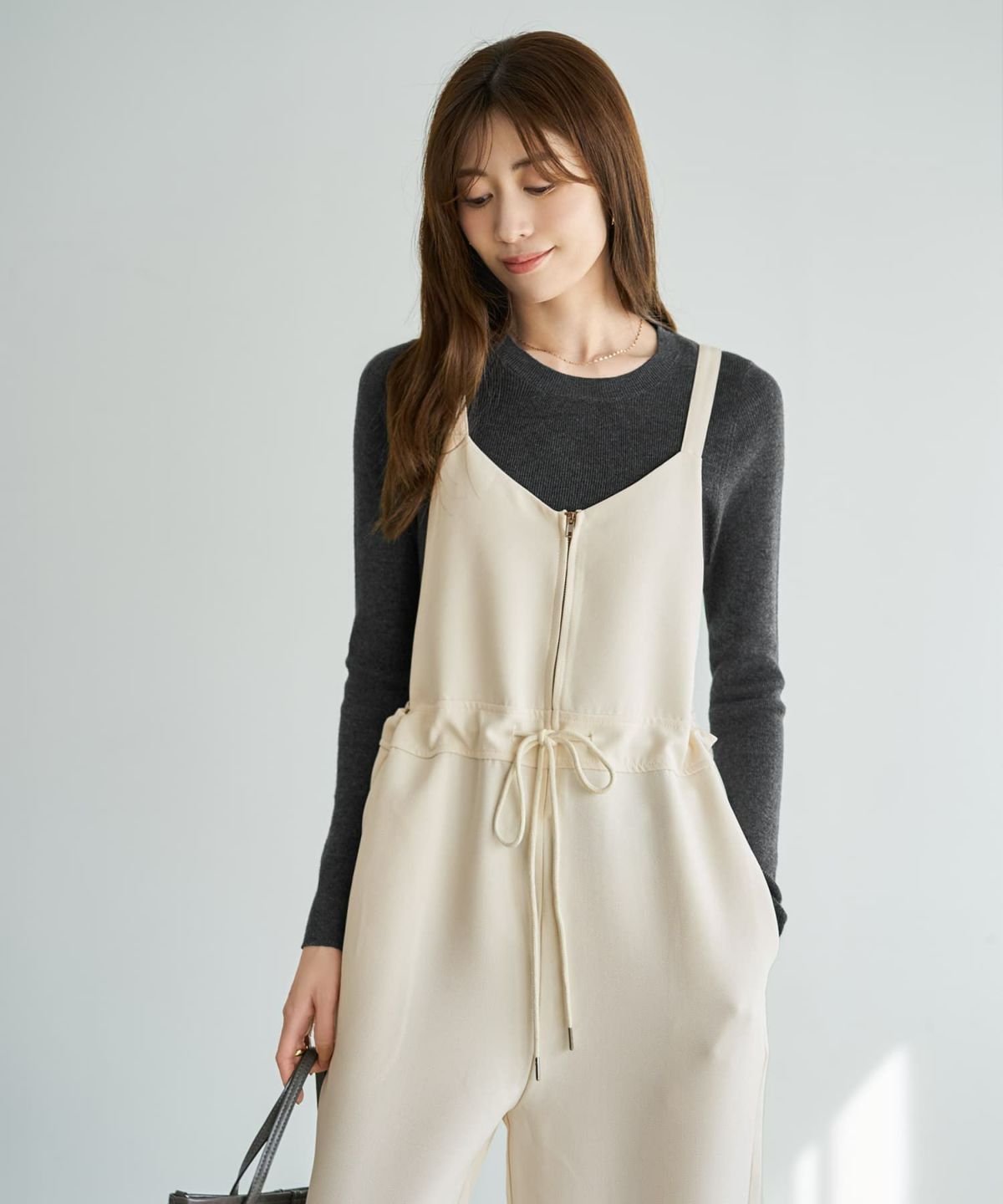 着用イメージ 167cm エクリュ