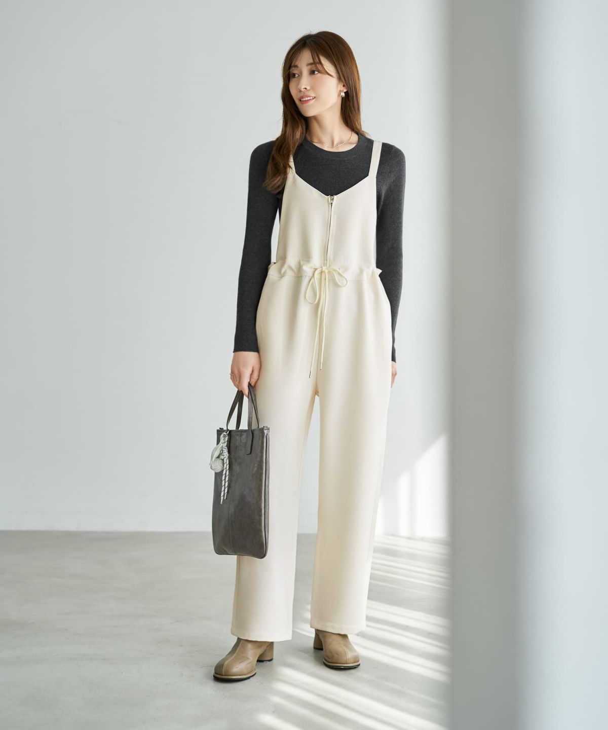 着用イメージ 167cm エクリュ