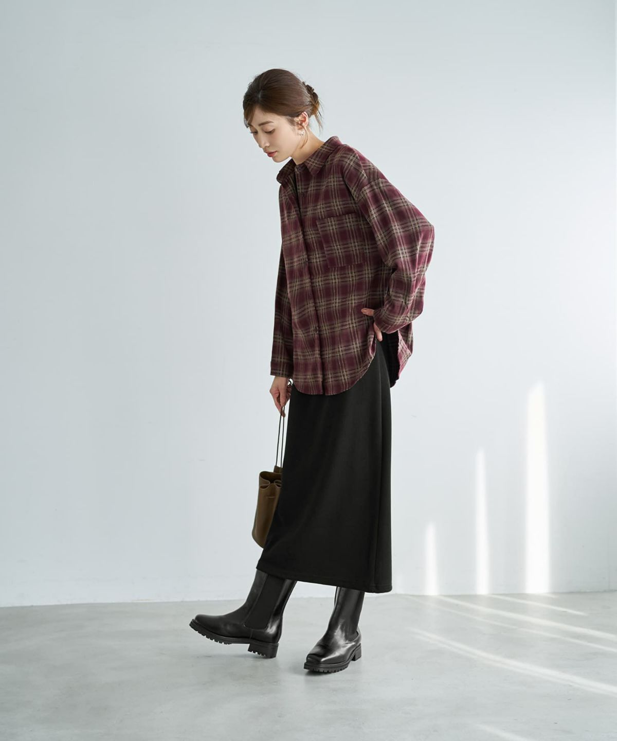 着用イメージ 167cm ワイン