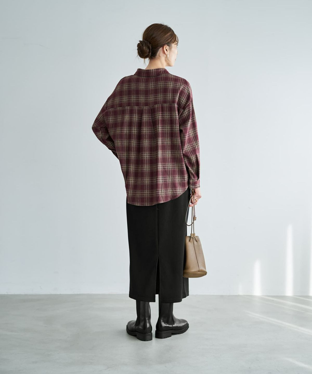 着用イメージ 167cm ワイン