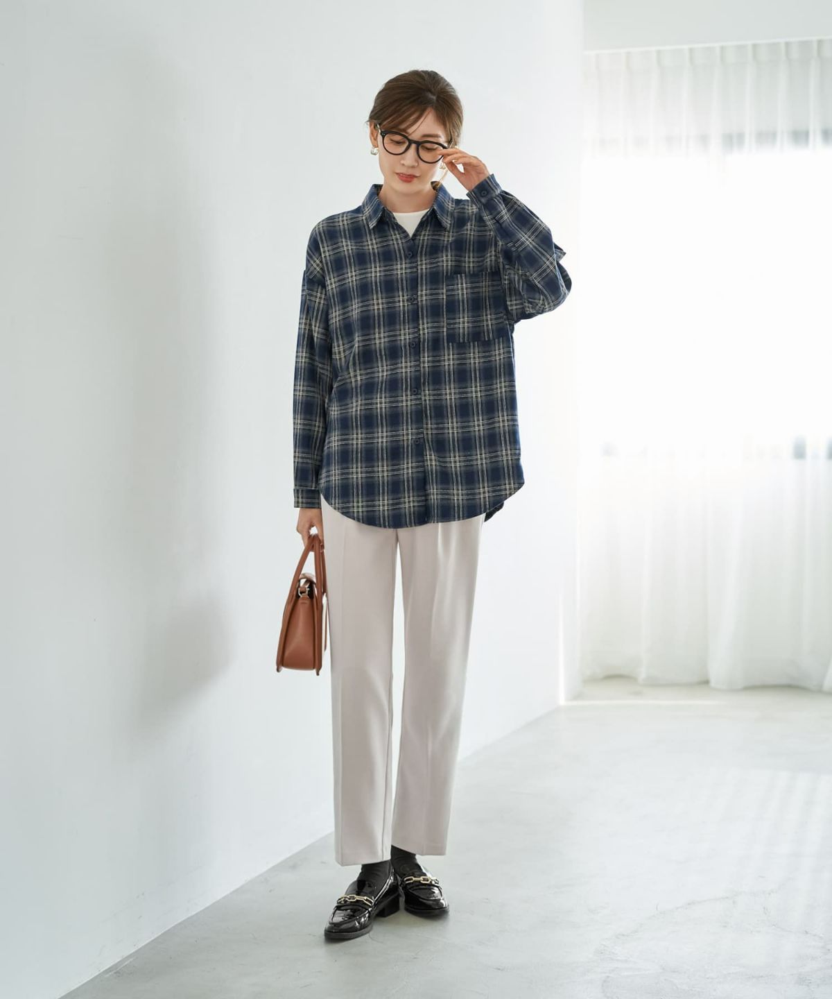 着用イメージ 167cm ダークブルー