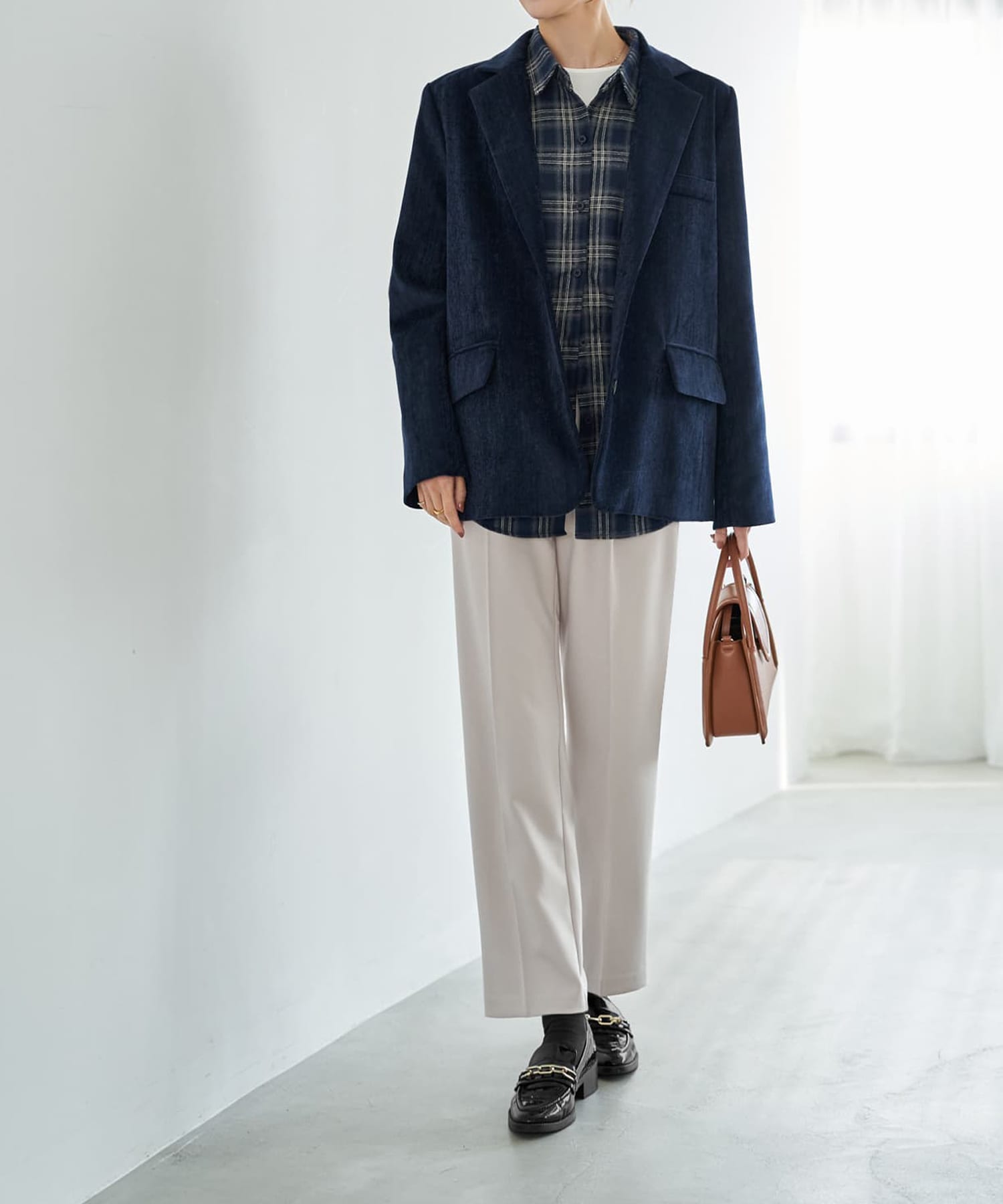 着用イメージ 167cm ダークブルー