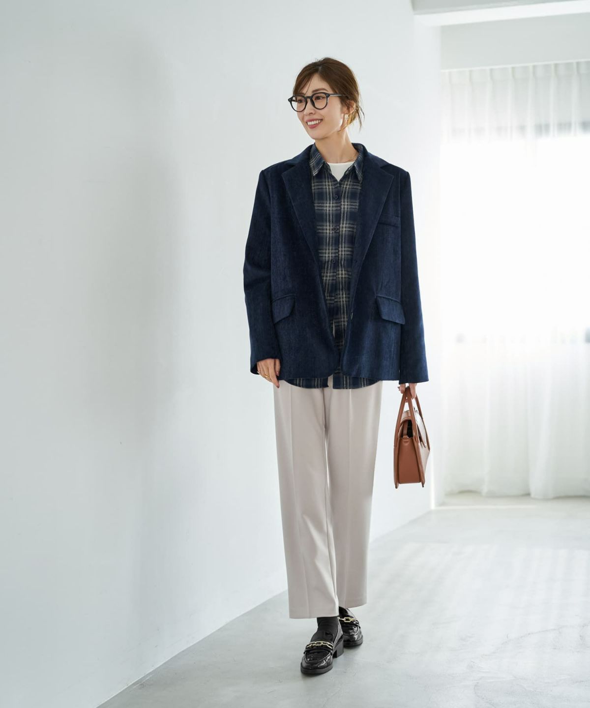 着用イメージ 167cm ダークブルー