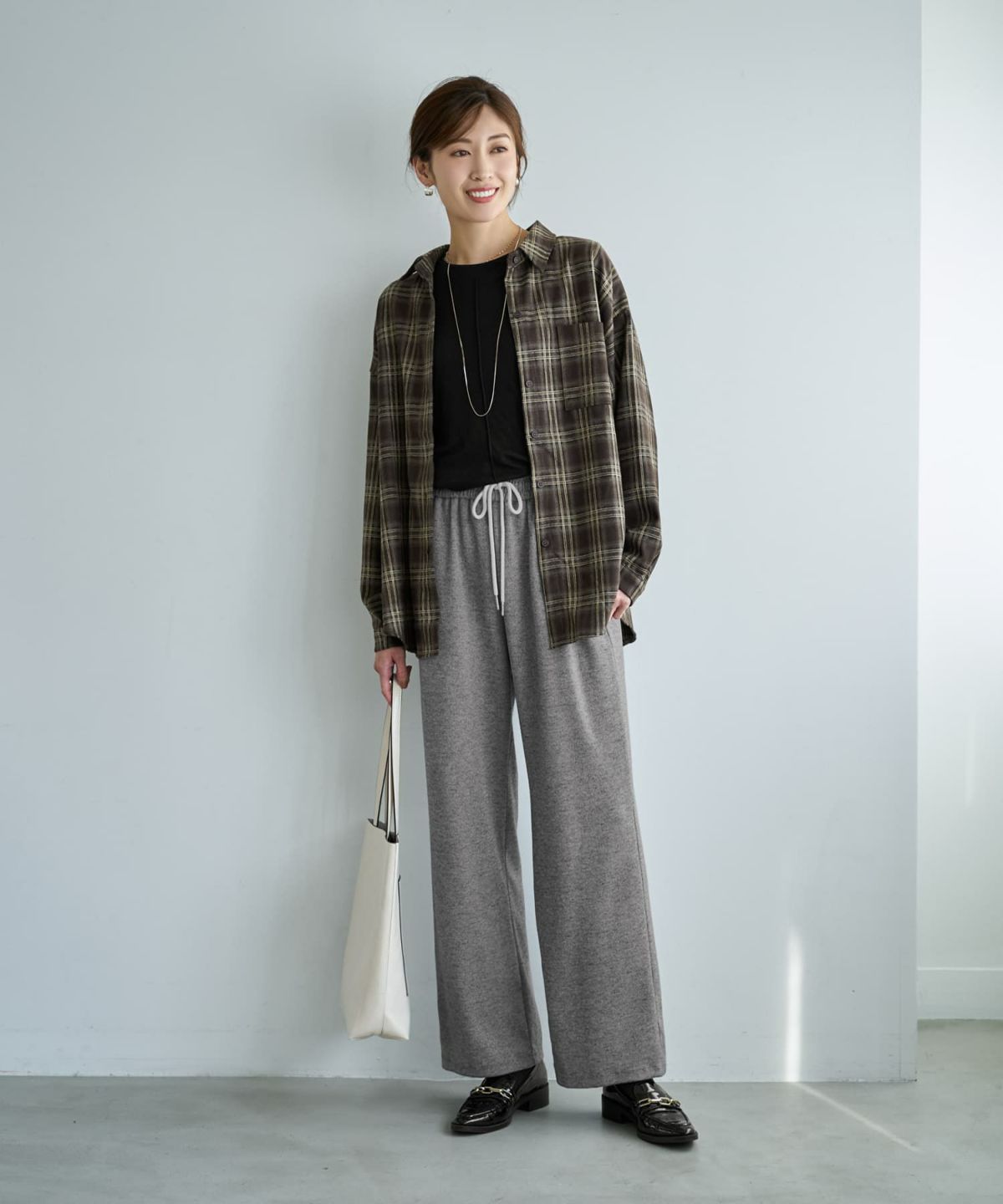 着用イメージ 167cm ブラウン