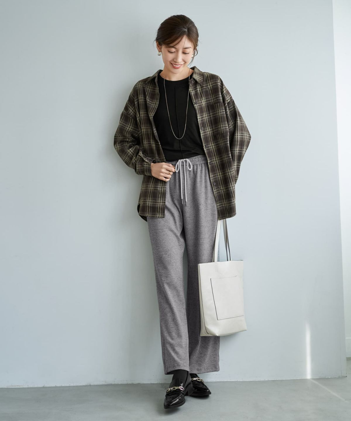 着用イメージ 167cm ブラウン