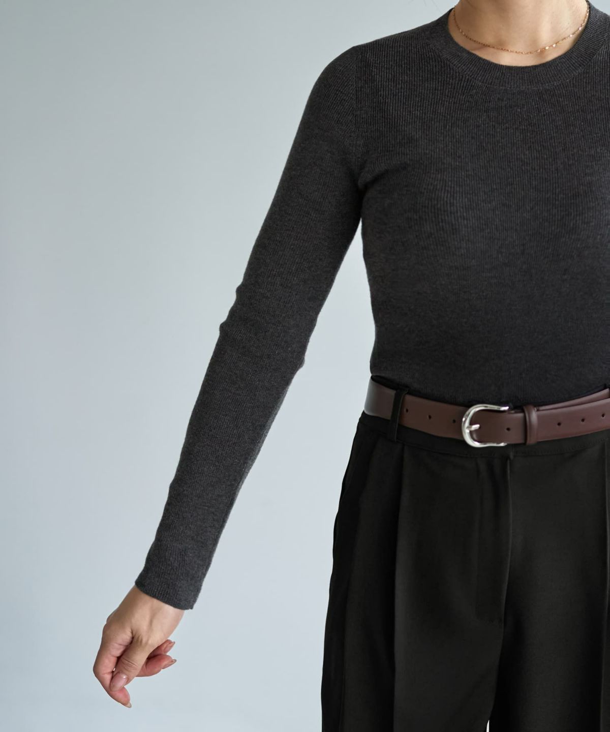 着用イメージ 167cm チャコール