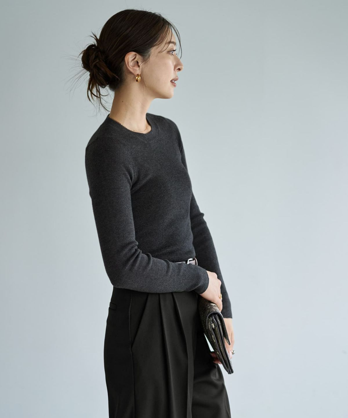 着用イメージ 167cm チャコール