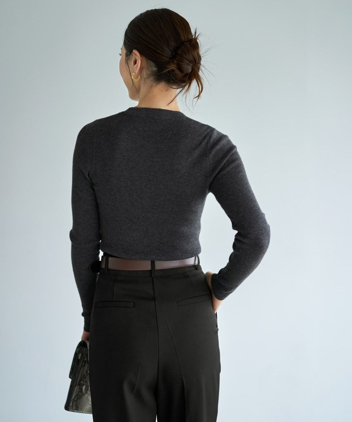 着用イメージ 167cm チャコール