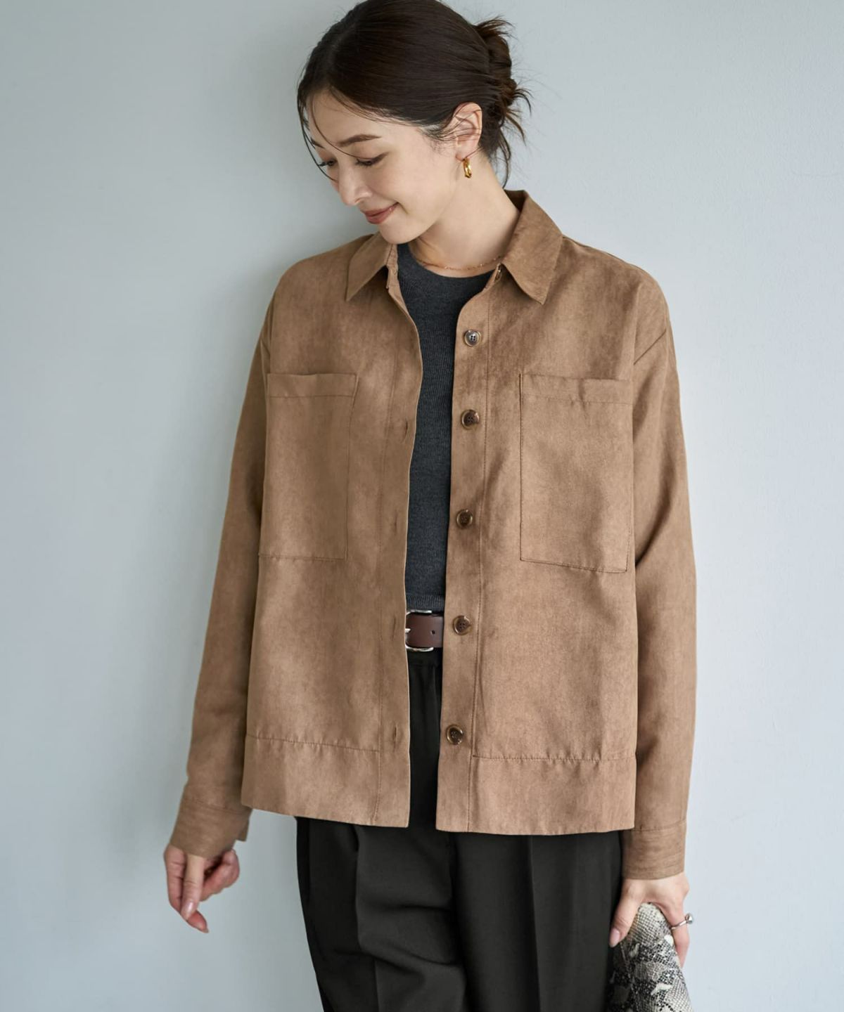 着用イメージ 167cm チャコール