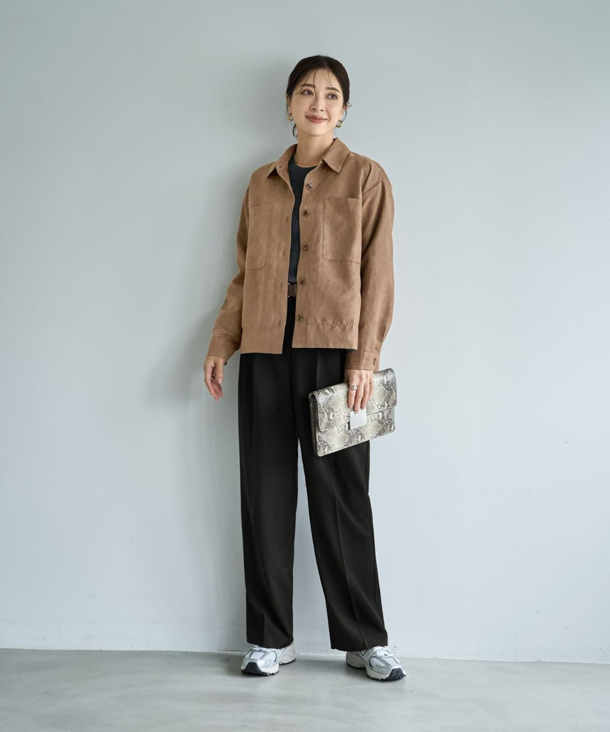 着用イメージ 167cm チャコール