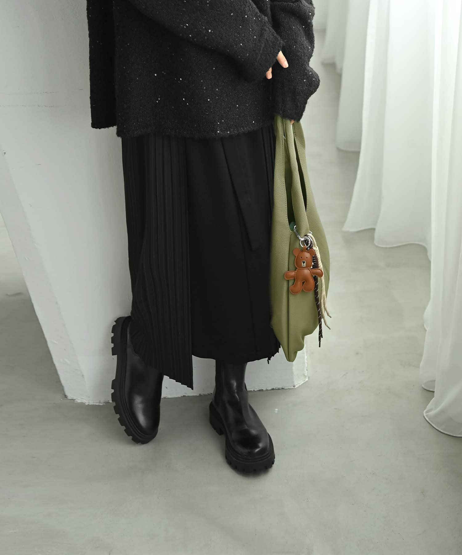 着用イメージ 170cm ブラウン