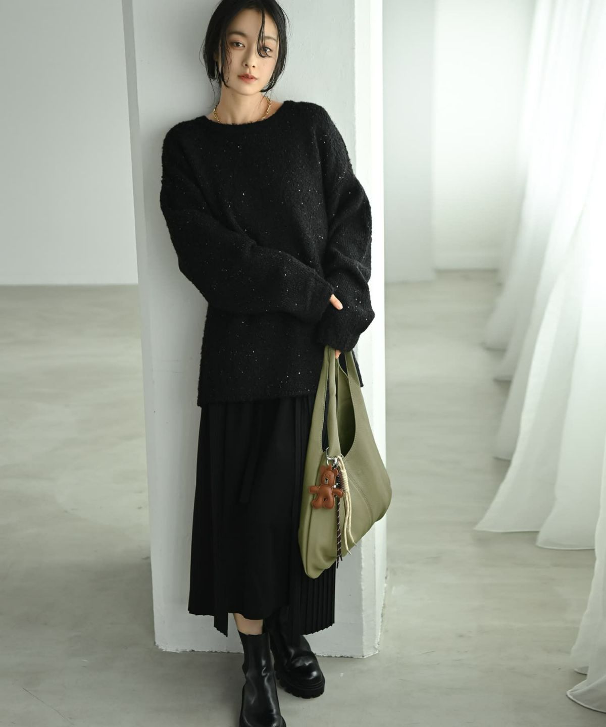 着用イメージ 170cm ブラウン