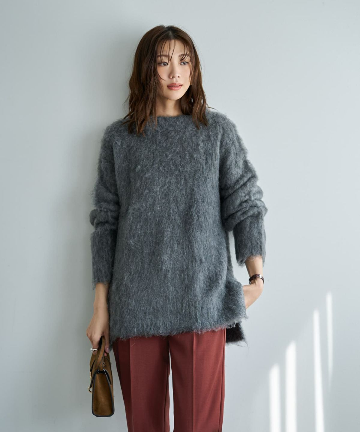 着用イメージ 166cm ダークグレー