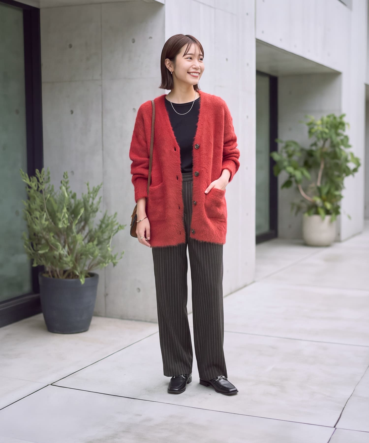 着用イメージ 166cm レッド