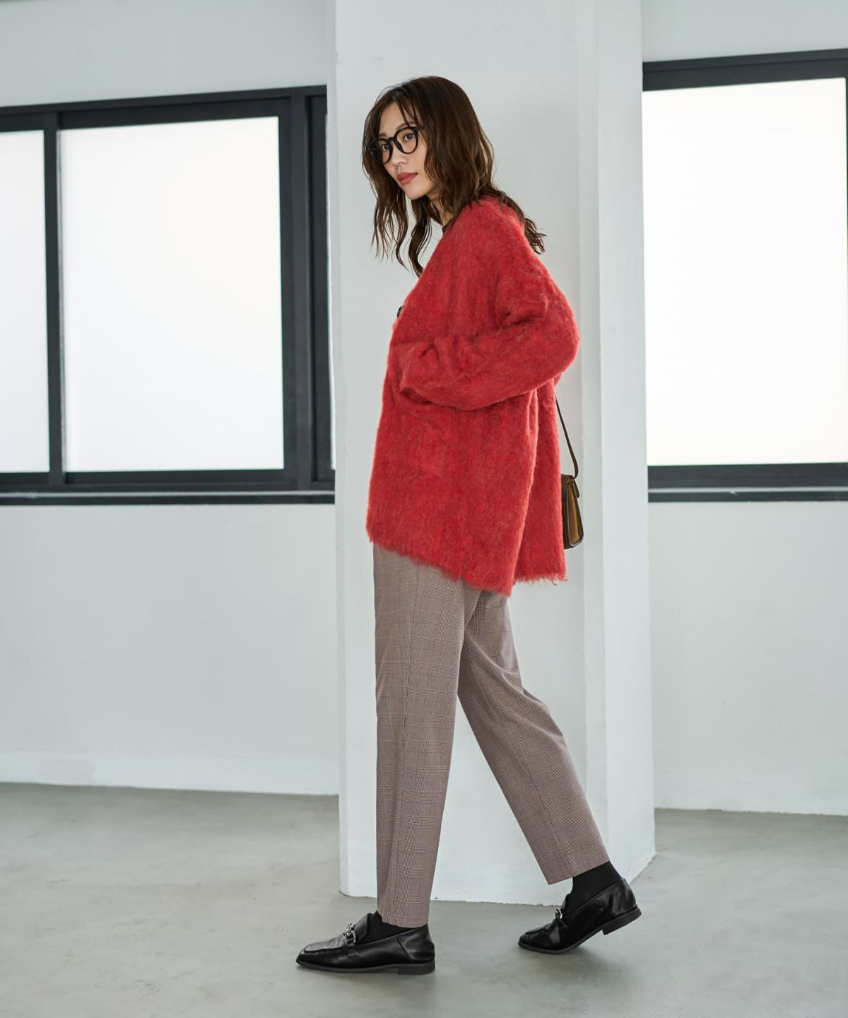 着用イメージ 166cm レッド