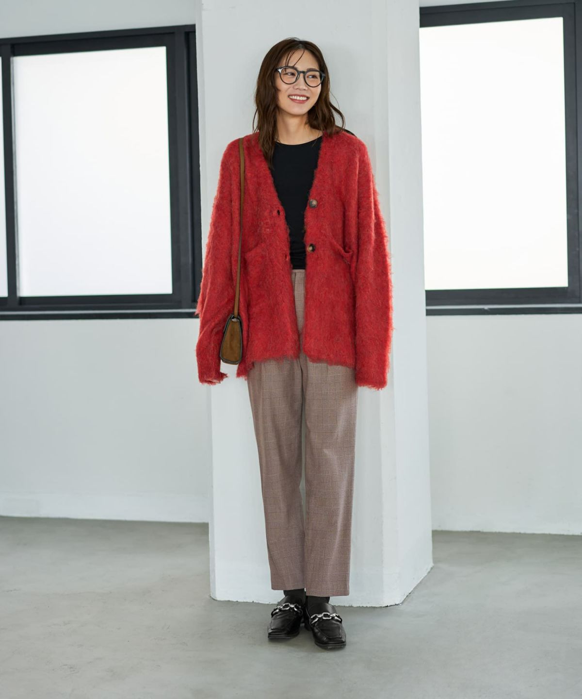 着用イメージ 166cm レッド