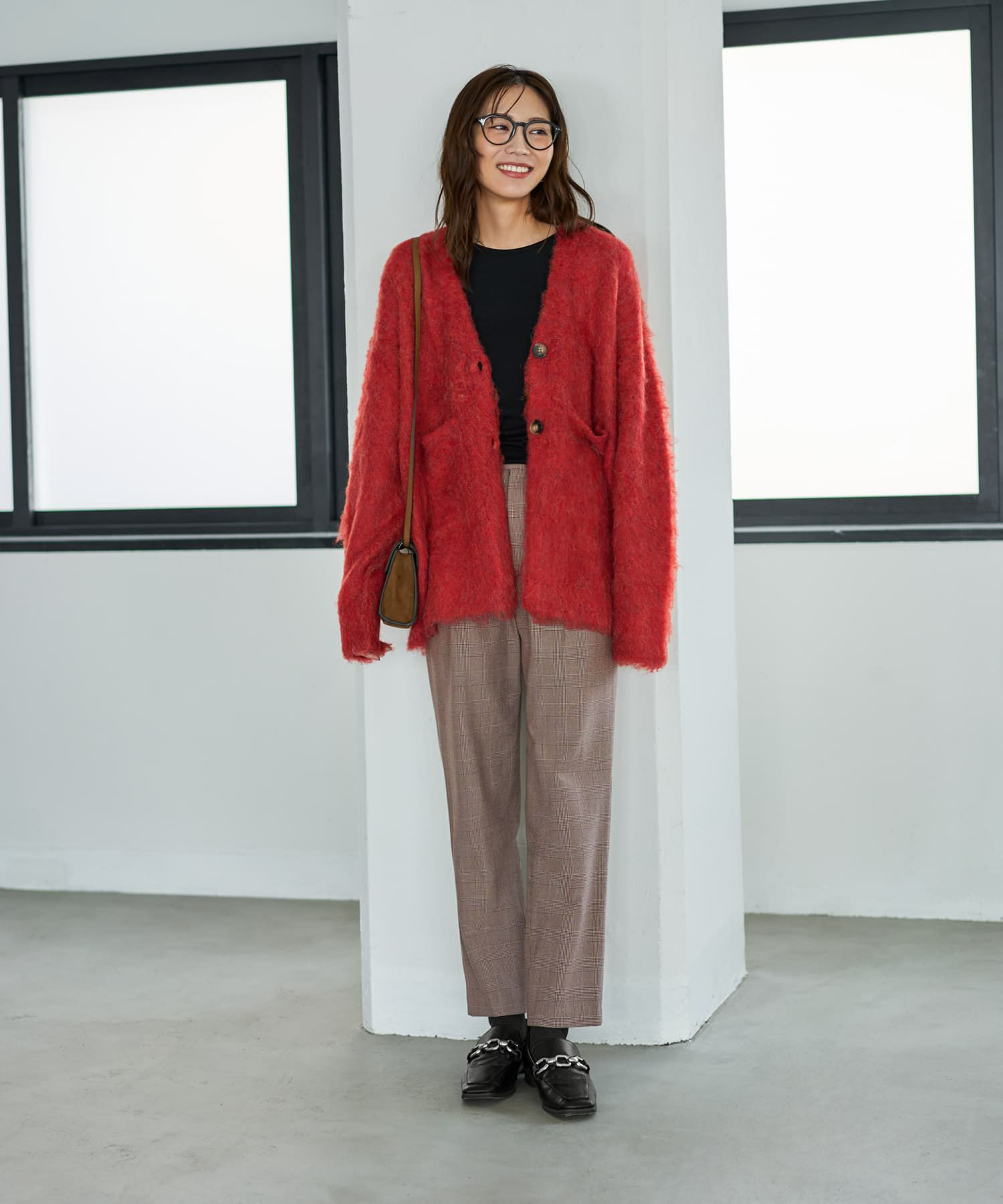 着用イメージ 166cm レッド