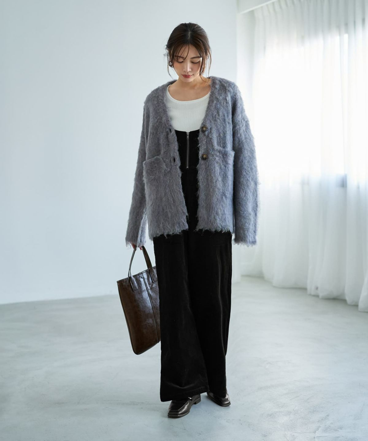 着用イメージ 166cm グレー