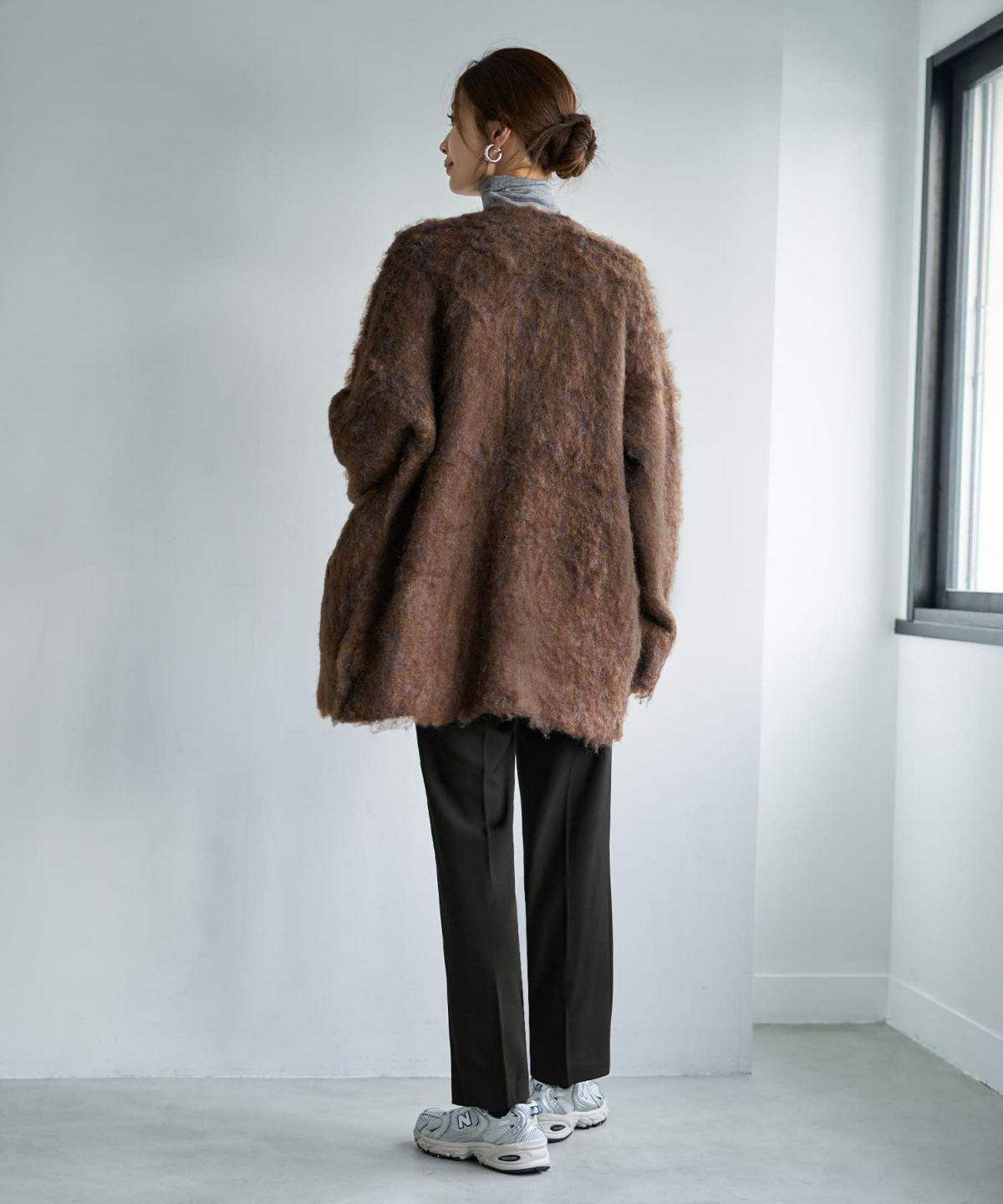 着用イメージ 167cm ブラウン