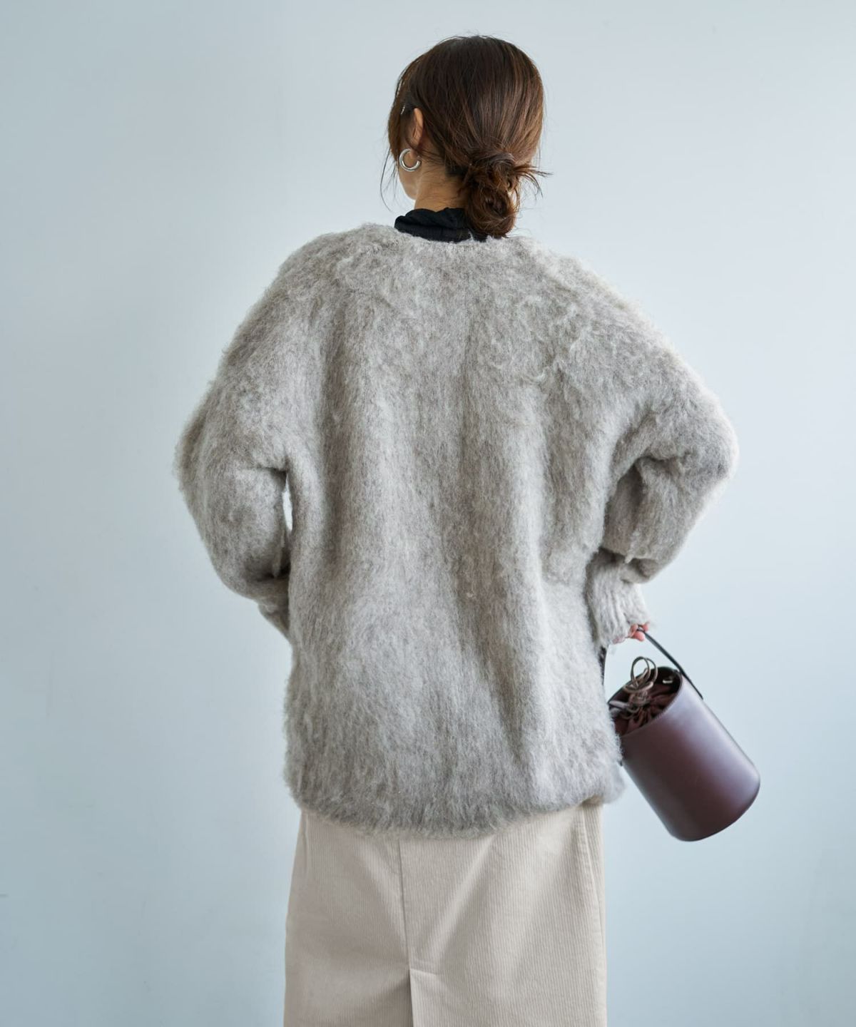 着用イメージ 166cm グレージュ