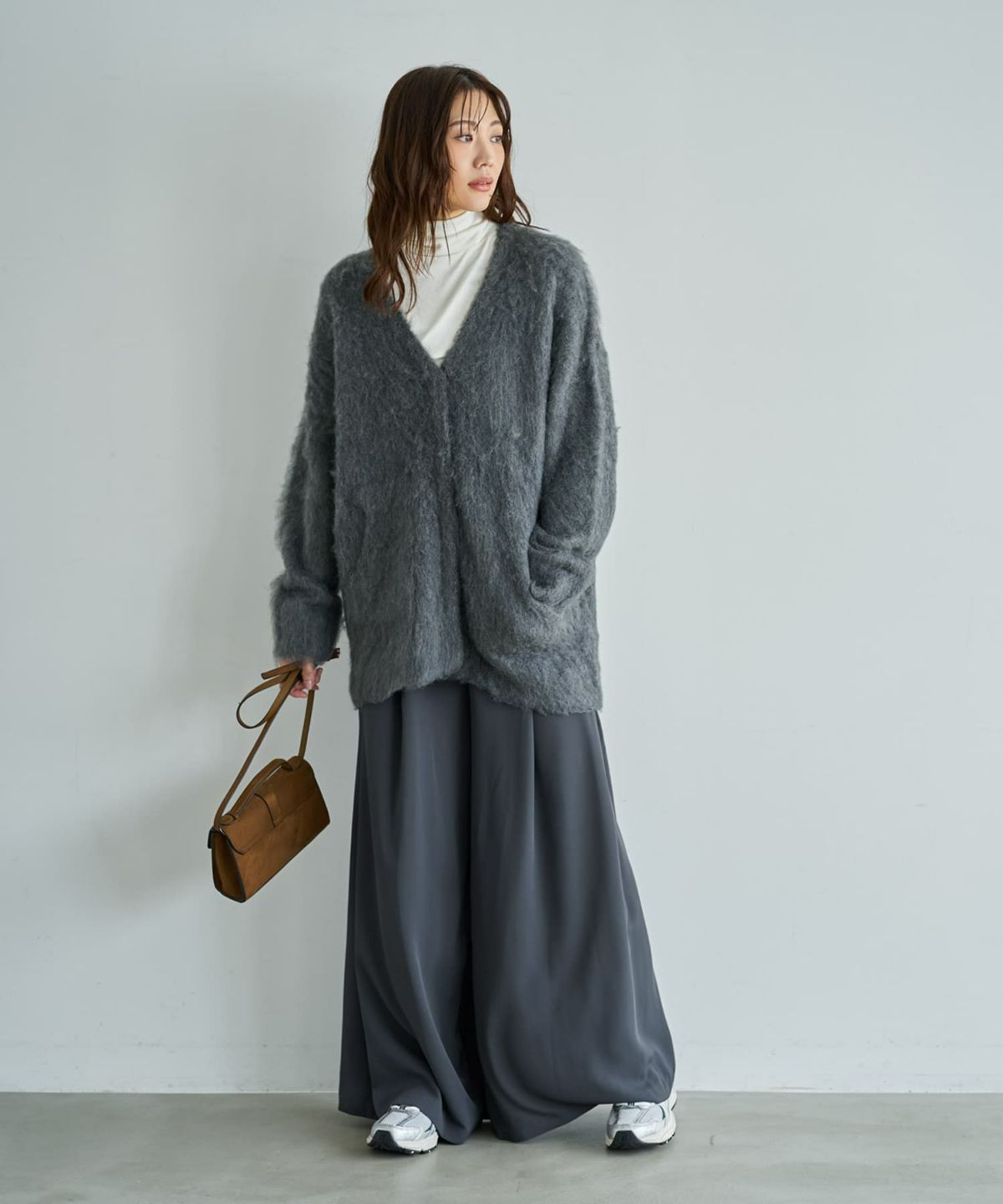 着用イメージ 166cm ダークグレー