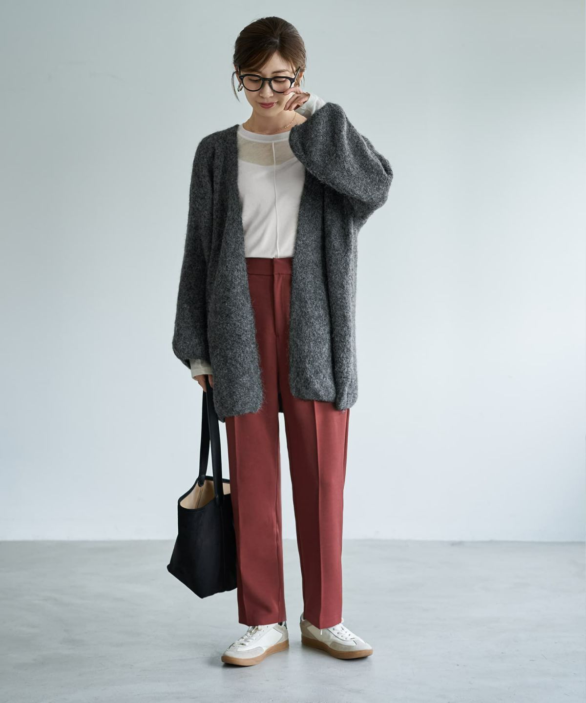 着用イメージ 167cm バーガンディ Sサイズ