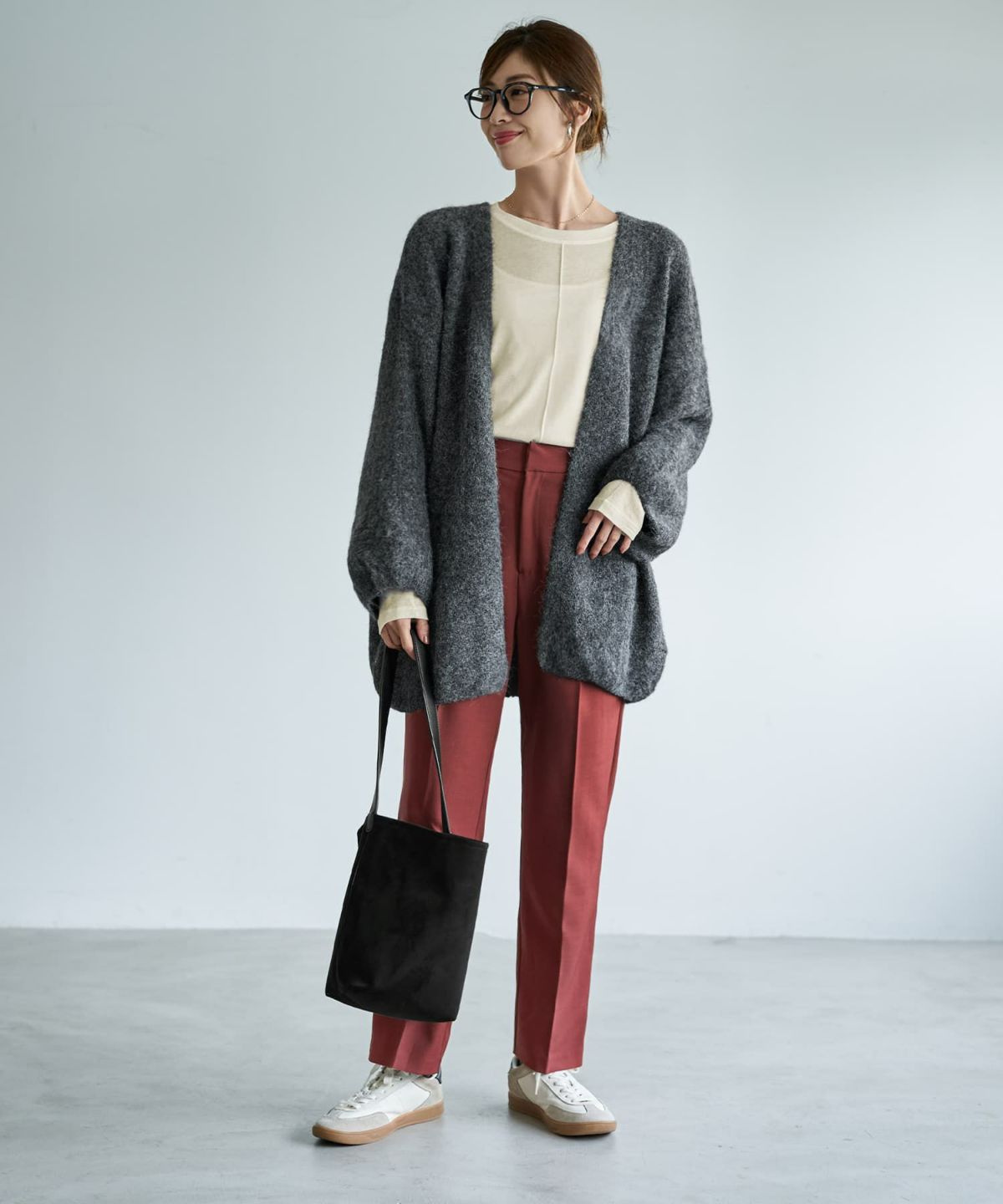 着用イメージ 167cm チャコール