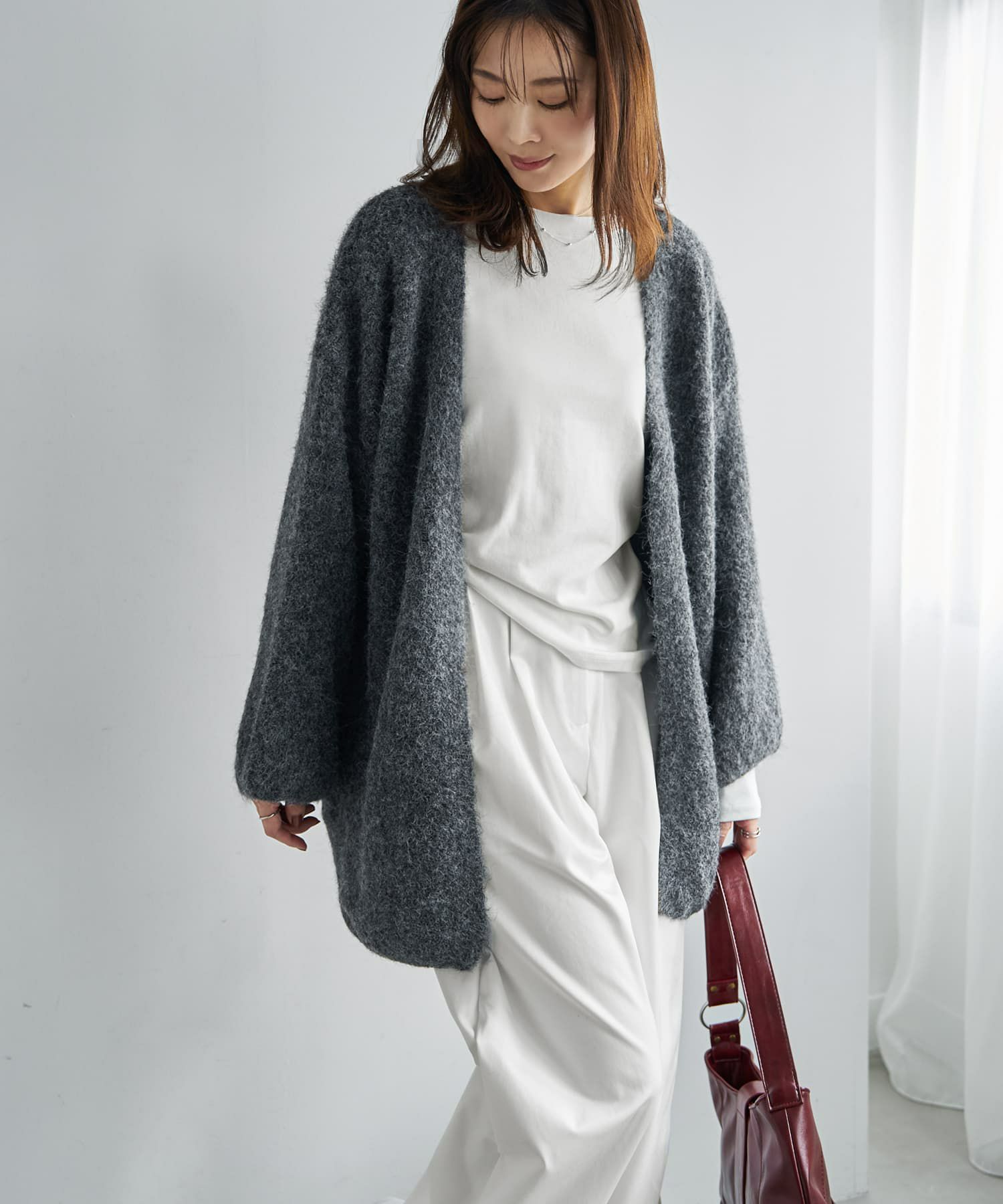 着用イメージ 167cm チャコール