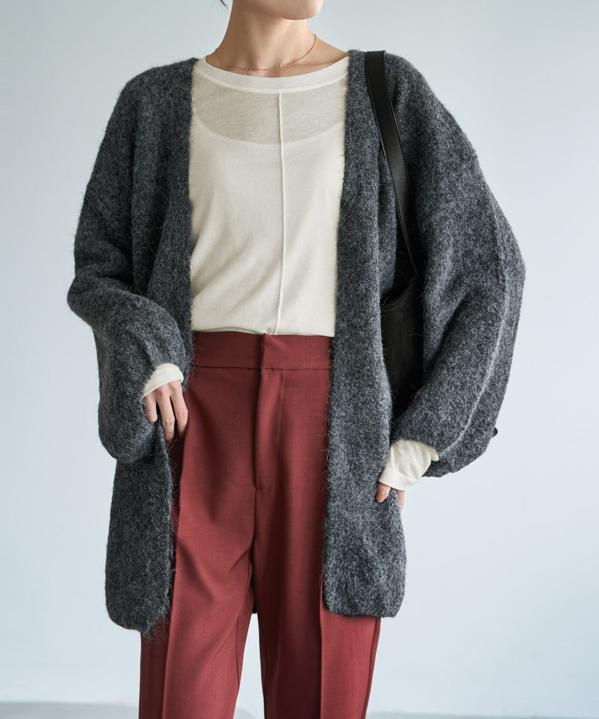 着用イメージ 167cm チャコール