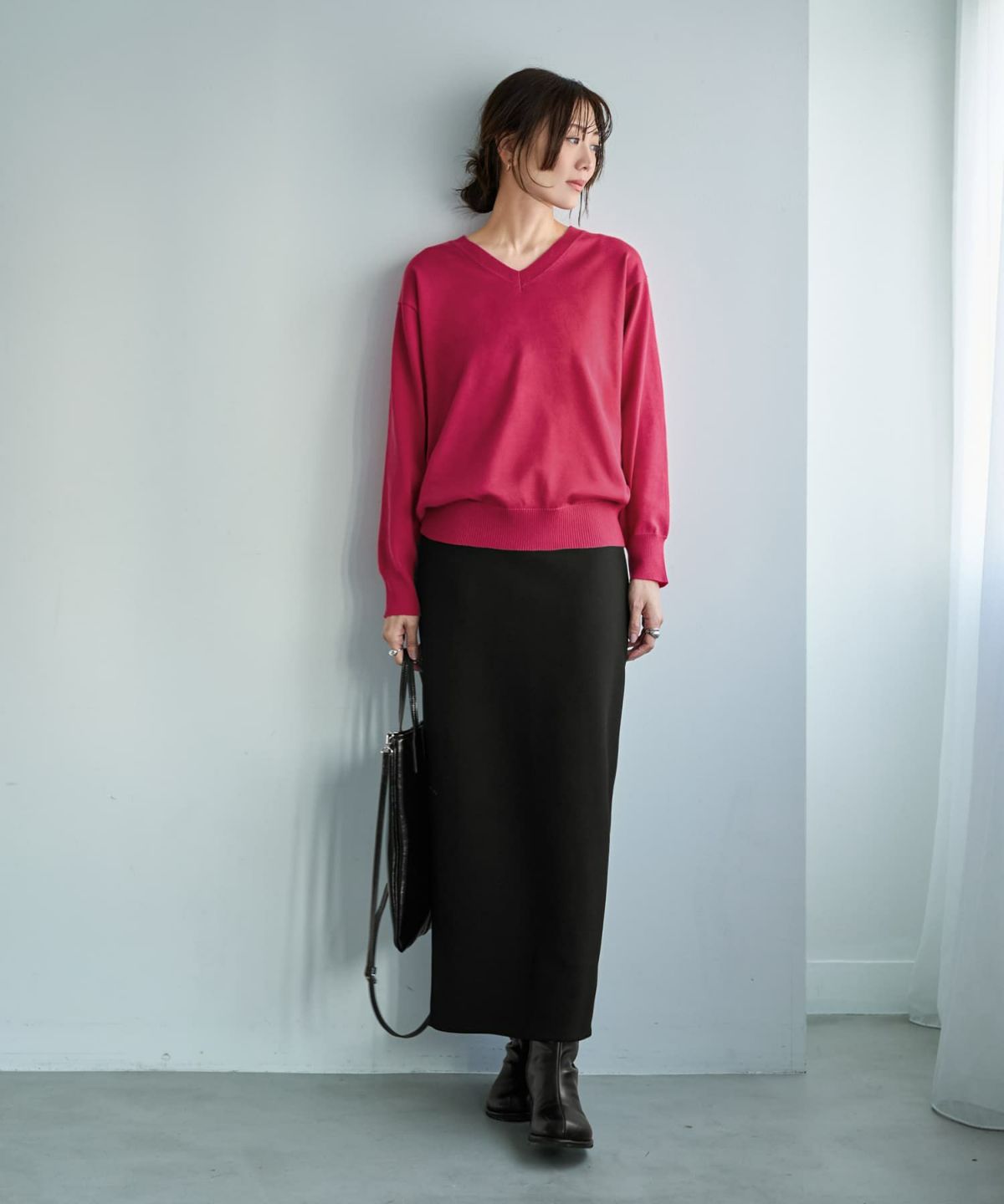 着用イメージ 166cm マゼンタ