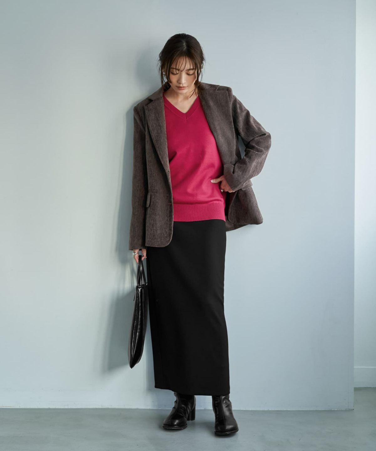 着用イメージ 166cm マゼンタ
