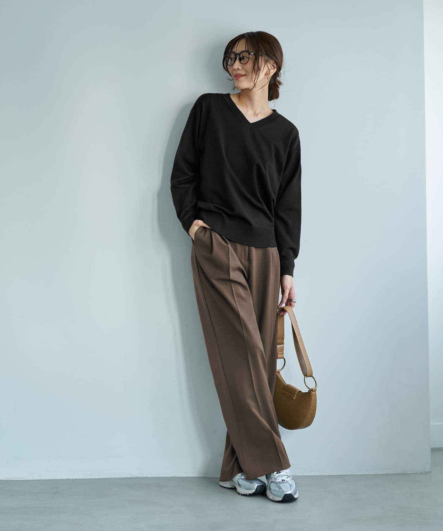 ☆アンチピリングVネックニットトップスB | おしゃれな大人レディース