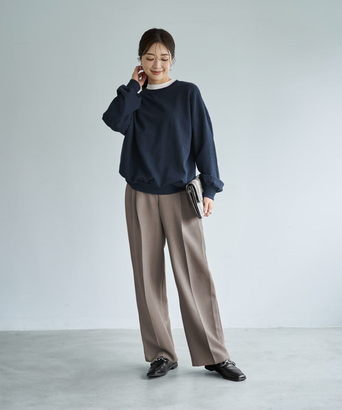 着用イメージ 166cm ネイビー