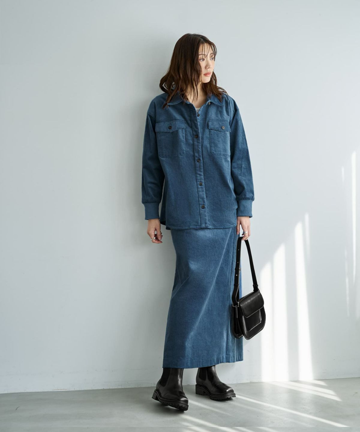 着用イメージ 166cm ブルー